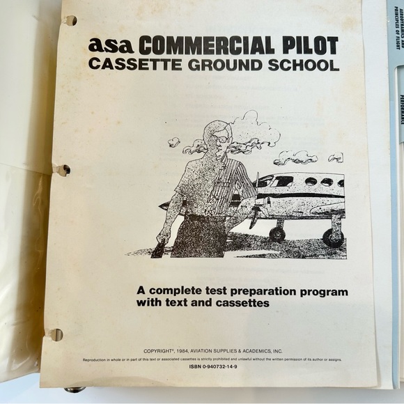 ASA Vintage Commercial Airline Pilot Cassette Course Test Prep Binder Text Tapes - Picture 3 of 10